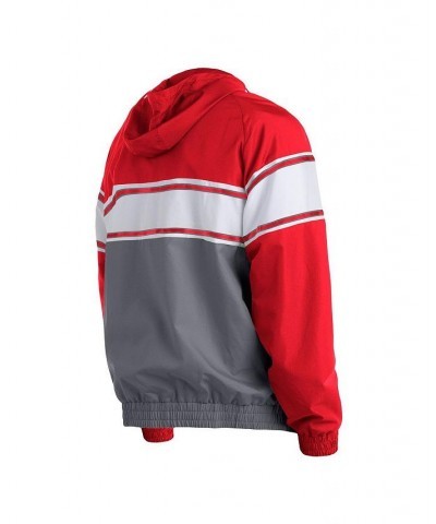 Men's Red Cincinnati Reds Ripstop Raglan Quarter-Zip Hoodie $57.60 Sweatshirt