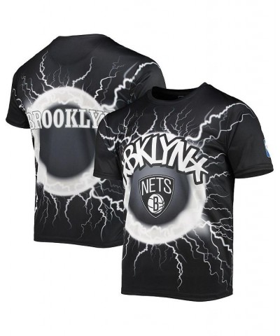 Men's Black Brooklyn Nets Tornado Bolt T-shirt $27.00 T-Shirts