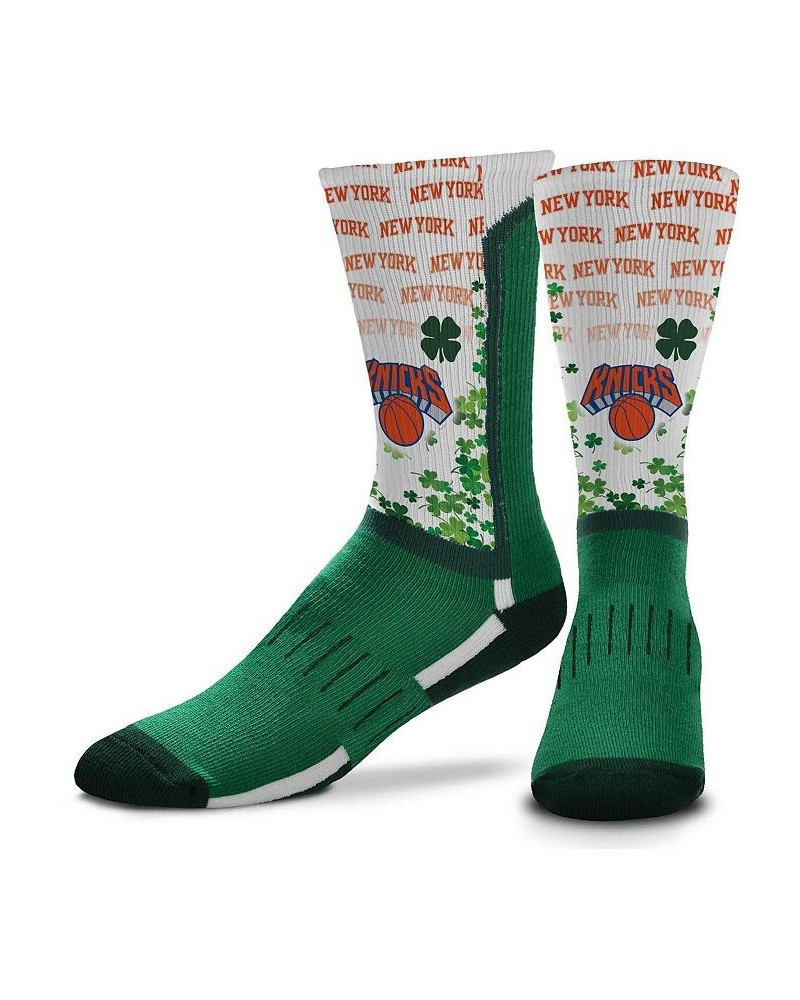 Men's New York Knicks Four Leaf St. Patrick's Day V-Curve Crew Socks $10.58 Socks