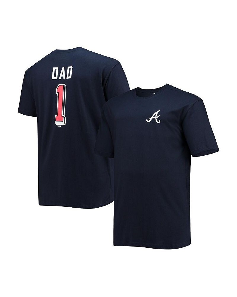 Men's Navy Atlanta Braves Big and Tall Father's Day 1 Dad T-shirt $25.49 T-Shirts