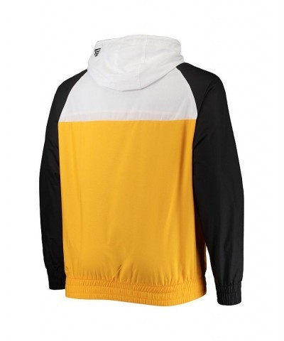 Men's Gold, Black Pittsburgh Steelers Big and Tall League Raglan Quarter-Zip Hoodie $35.20 Sweatshirt