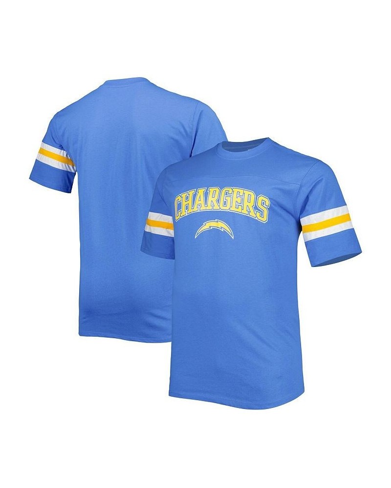 Men's Powder Blue Los Angeles Chargers Big and Tall Arm Stripe T-shirt $28.59 T-Shirts