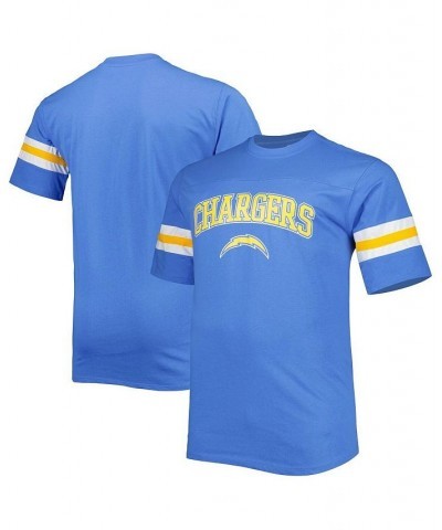 Men's Powder Blue Los Angeles Chargers Big and Tall Arm Stripe T-shirt $28.59 T-Shirts