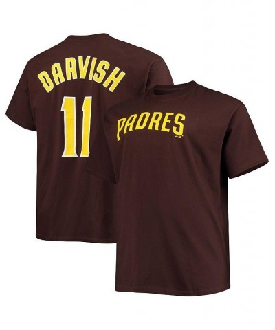 Men's Yu Darvish Brown San Diego Padres Big and Tall Name and Number T-shirt $20.70 T-Shirts