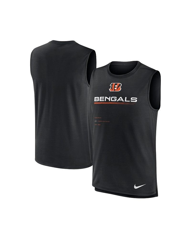 Men's Black Cincinnati Bengals Muscle Trainer Tank Top $15.12 T-Shirts