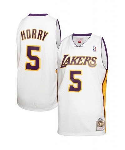 Men's Robert Horry White Los Angeles Lakers 2002-03 Hardwood Classics Swingman Jersey $55.50 Jersey