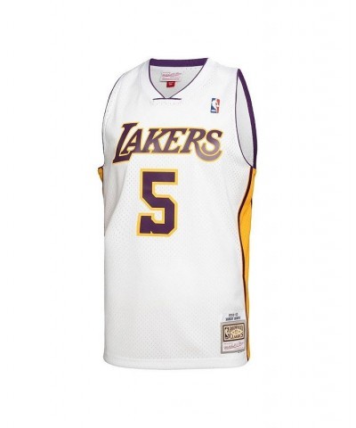 Men's Robert Horry White Los Angeles Lakers 2002-03 Hardwood Classics Swingman Jersey $55.50 Jersey