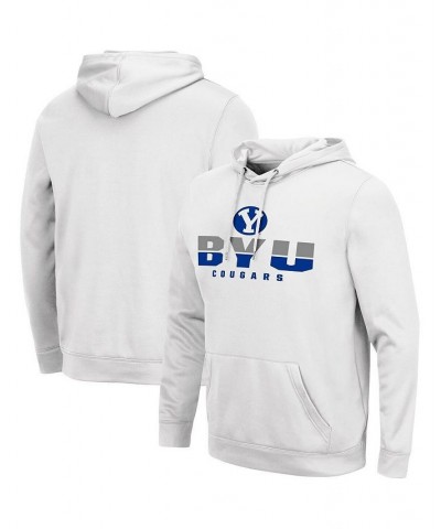 Men's White BYU Cougars Lantern Pullover Hoodie $32.50 Sweatshirt