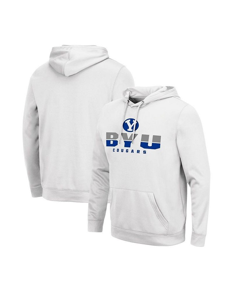 Men's White BYU Cougars Lantern Pullover Hoodie $32.50 Sweatshirt