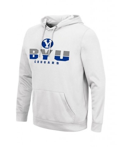 Men's White BYU Cougars Lantern Pullover Hoodie $32.50 Sweatshirt