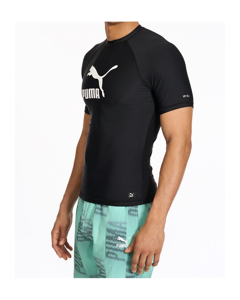 Men's Archive Performance-Fit Short-Sleeve Swim Shirt Black $16.93 Swimsuits