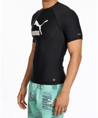 Men's Archive Performance-Fit Short-Sleeve Swim Shirt Black $16.93 Swimsuits