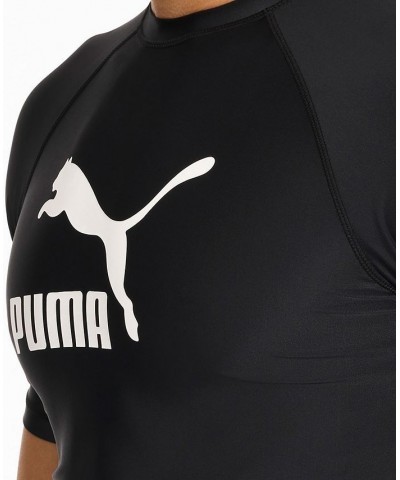 Men's Archive Performance-Fit Short-Sleeve Swim Shirt Black $16.93 Swimsuits