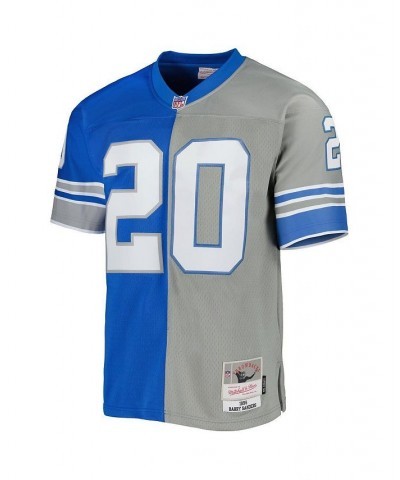 Men's Barry Sanders Silver, Blue Detroit Lions 1996 Split Legacy Replica Jersey $90.65 Jersey