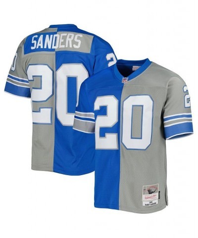 Men's Barry Sanders Silver, Blue Detroit Lions 1996 Split Legacy Replica Jersey $90.65 Jersey