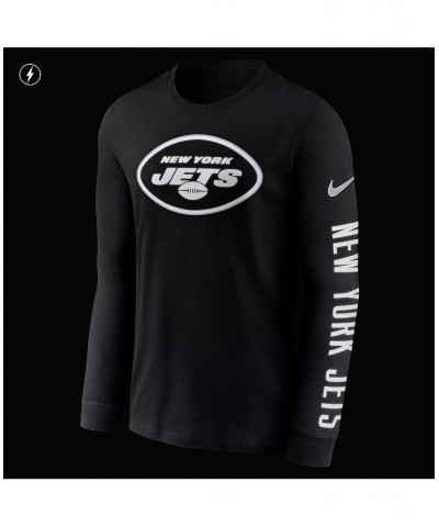 Men's Black New York Jets RFLCTV Name And Logo T-shirt $23.03 T-Shirts