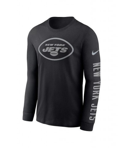 Men's Black New York Jets RFLCTV Name And Logo T-shirt $23.03 T-Shirts