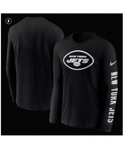 Men's Black New York Jets RFLCTV Name And Logo T-shirt $23.03 T-Shirts