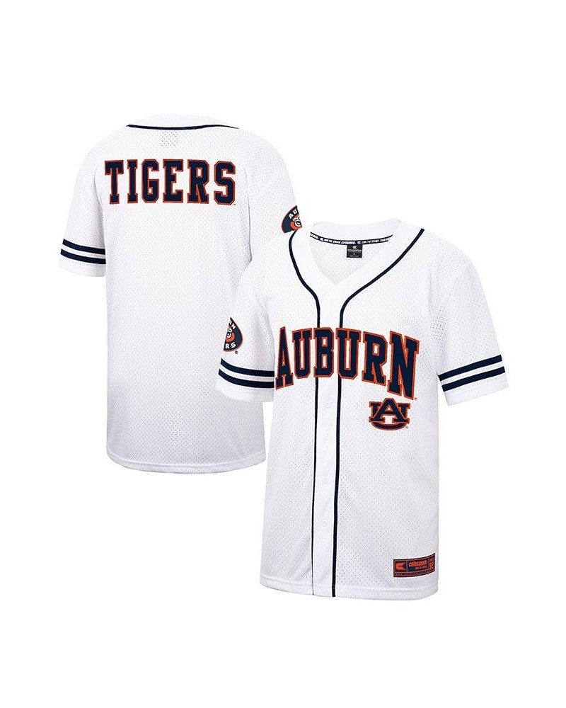 Men's White and Navy Auburn Tigers Free Spirited Baseball Jersey $31.50 Jersey