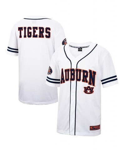 Men's White and Navy Auburn Tigers Free Spirited Baseball Jersey $31.50 Jersey