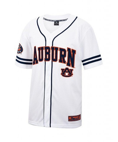 Men's White and Navy Auburn Tigers Free Spirited Baseball Jersey $31.50 Jersey