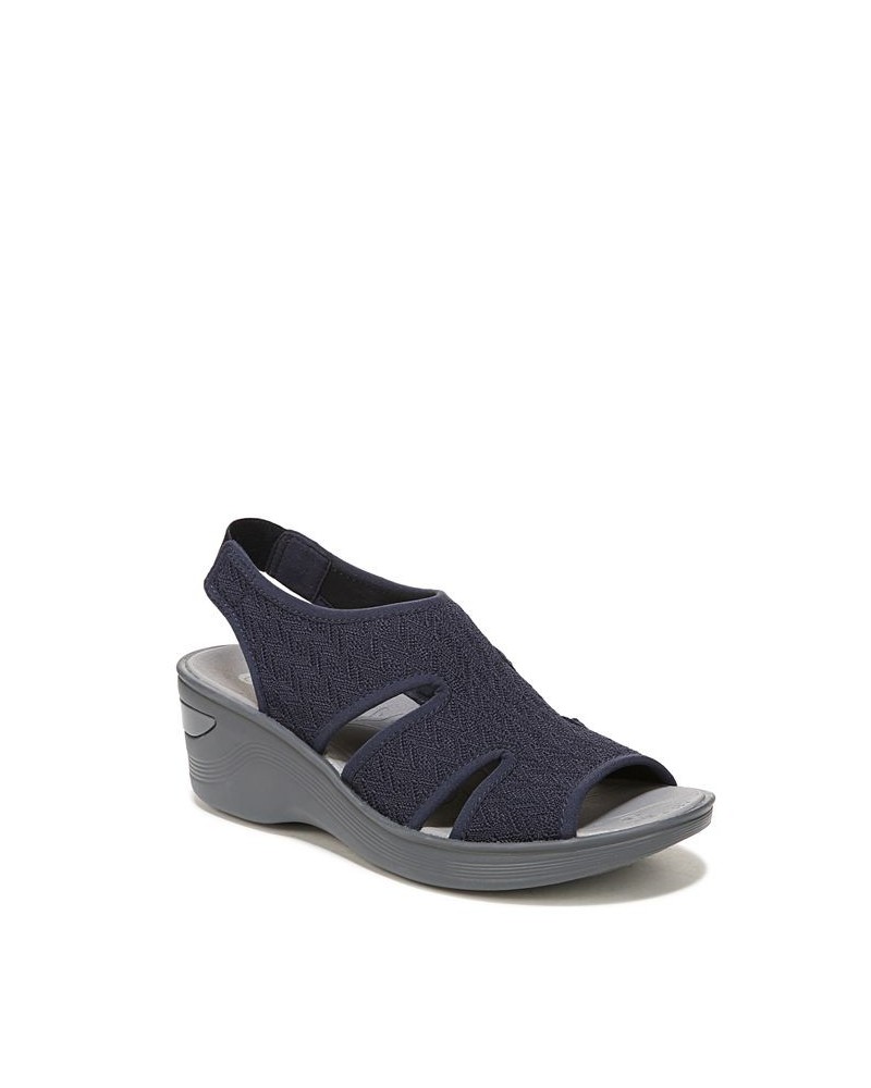 Daytona Washable Slingback Wedge Sandals Blue $45.90 Shoes