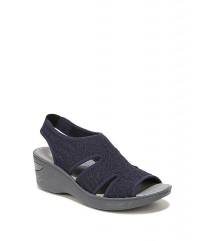 Daytona Washable Slingback Wedge Sandals Blue $45.90 Shoes