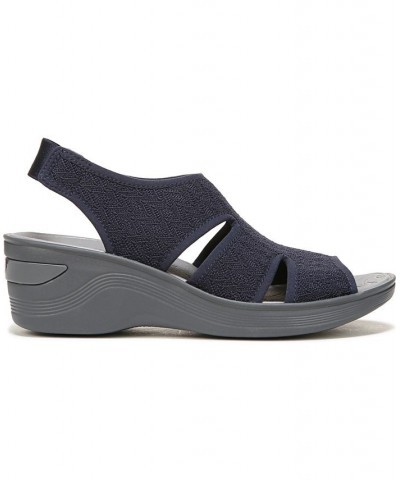 Daytona Washable Slingback Wedge Sandals Blue $45.90 Shoes