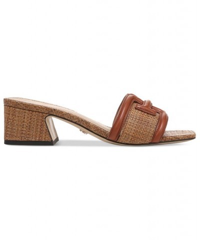 Waylon Block-Heel Slide Sandals Brown $67.20 Shoes