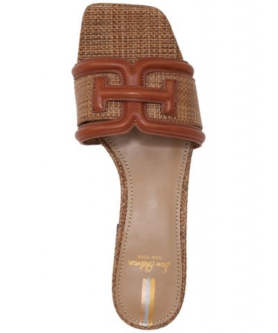 Waylon Block-Heel Slide Sandals Brown $67.20 Shoes