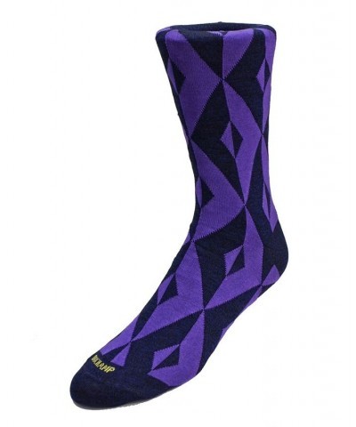 Men's Geometric Design Dress Sock Purple $15.90 Socks