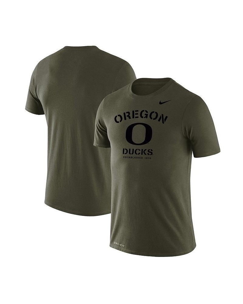 Men's Olive Oregon Ducks Stencil Arch Performance T-shirt $25.99 T-Shirts