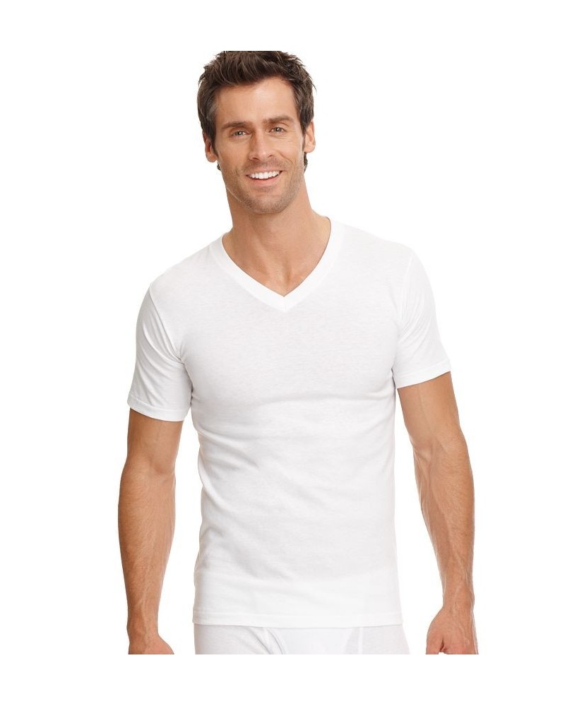 Men's Big & Tall Classic Tagless V-Neck Undershirt 2-pack White $11.97 Undershirt