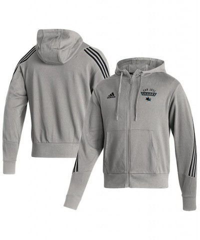 Men's Heathered Gray San Jose Sharks Fashion Full-Zip Hoodie $29.25 Sweatshirt