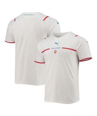 Men's White Czech Republic National Team 2021/22 Away Replica Jersey $39.26 Jersey