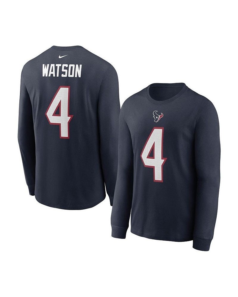 Men's Deshaun Watson Navy Houston Texans Player Name and Number Long Sleeve T-shirt $26.99 T-Shirts