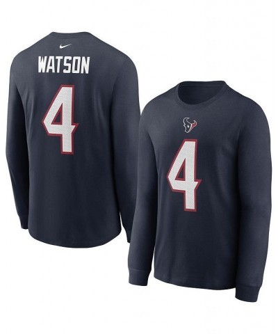 Men's Deshaun Watson Navy Houston Texans Player Name and Number Long Sleeve T-shirt $26.99 T-Shirts