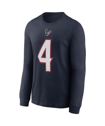 Men's Deshaun Watson Navy Houston Texans Player Name and Number Long Sleeve T-shirt $26.99 T-Shirts