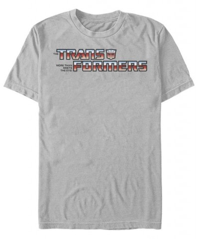 Men's Autobot Logo Short Sleeve Crew T-shirt Silver $17.15 T-Shirts