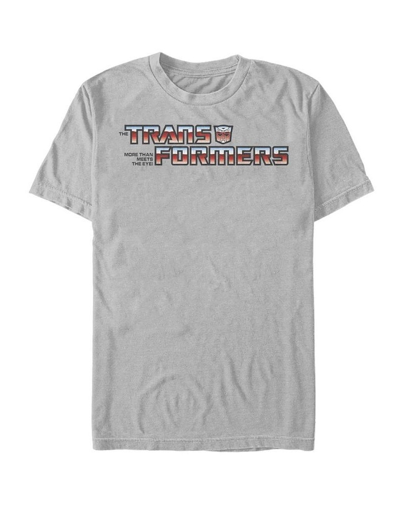 Men's Autobot Logo Short Sleeve Crew T-shirt Silver $17.15 T-Shirts