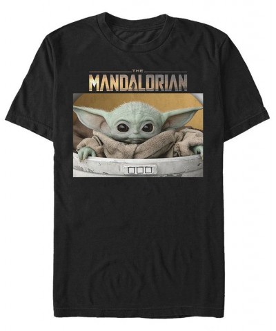 Men's Star Wars The Mandalorian The Child Big Eyes Portrait Logo Short Sleeve T-shirt Black $19.24 T-Shirts