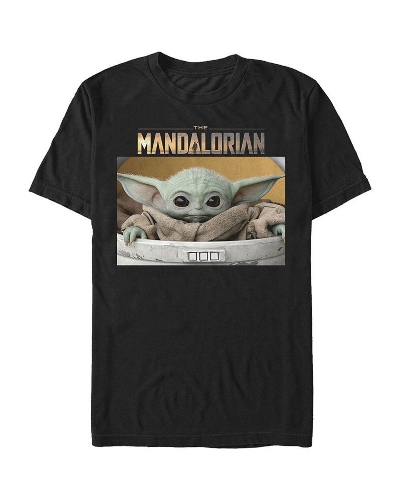 Men's Star Wars The Mandalorian The Child Big Eyes Portrait Logo Short Sleeve T-shirt Black $19.24 T-Shirts