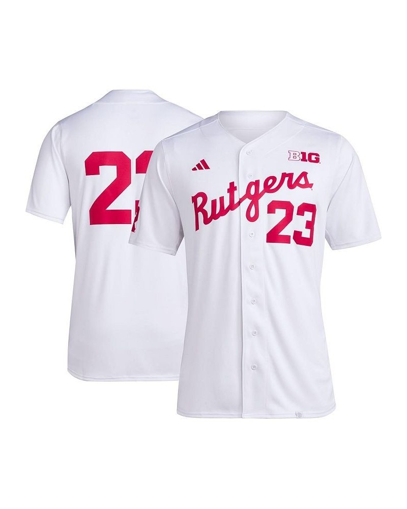 Men's 23 White Rutgers Scarlet Knights Team Baseball Jersey $39.60 Jersey