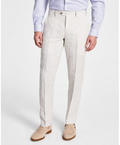 Men's Slim-Fit Linen Suit Pants Tan/Beige $31.35 Suits