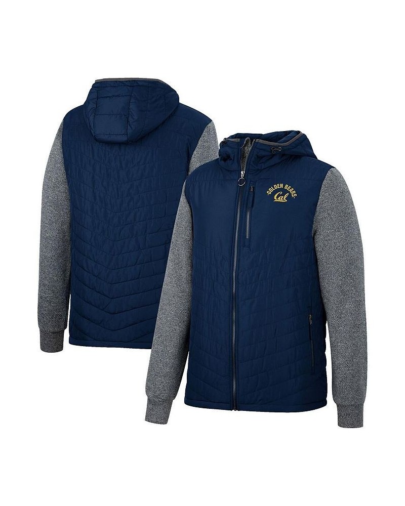 Men's Navy, Charcoal Cal Bears Course Herringbone Full-Zip Hoodie $47.50 Jackets