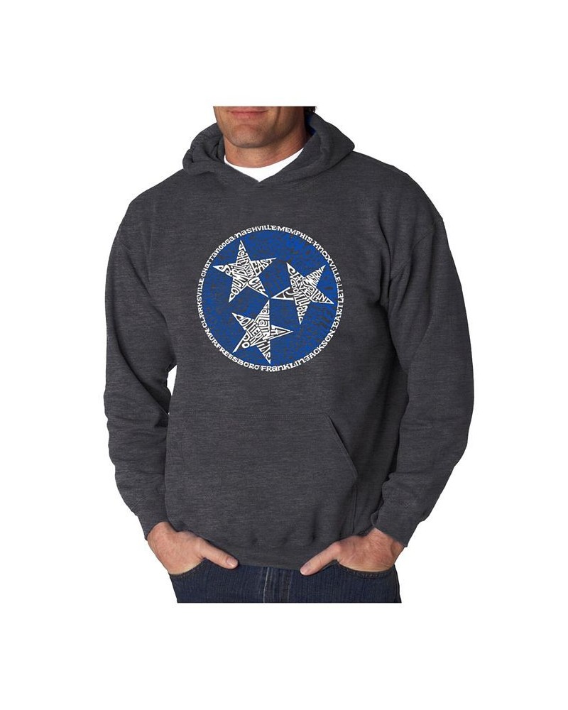 Men's Tennessee Tristar Word Art Hooded Sweatshirt Gray $25.20 Sweatshirt