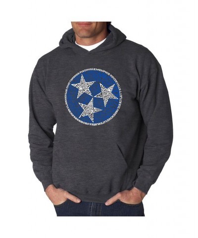 Men's Tennessee Tristar Word Art Hooded Sweatshirt Gray $25.20 Sweatshirt