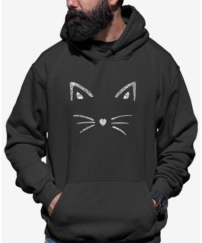 Men's Word Art Whiskers Hooded Sweatshirt Gray $35.39 Sweatshirt