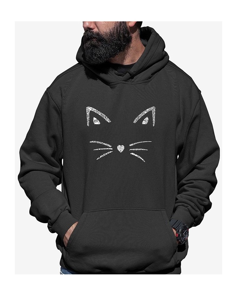 Men's Word Art Whiskers Hooded Sweatshirt Gray $35.39 Sweatshirt