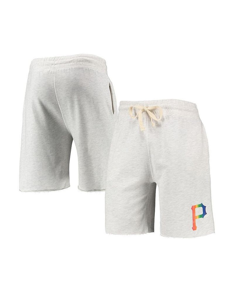 Men's Oatmeal Pittsburgh Pirates Mainstream Logo Terry Tri-Blend Shorts $32.99 Shorts